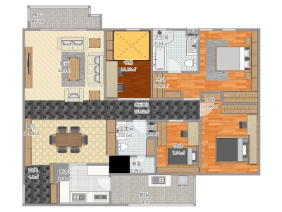 现代简约四居 125㎡