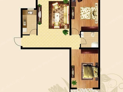 现代风二居室100㎡