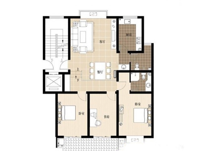 淡雅欧式三居室 110㎡